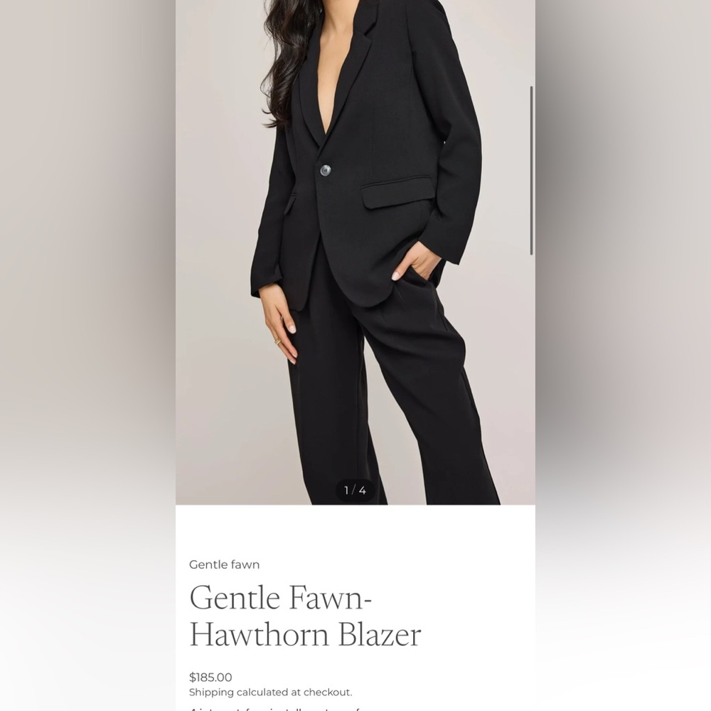 Gentle Fawn Black Single-Button Tailored Blazer